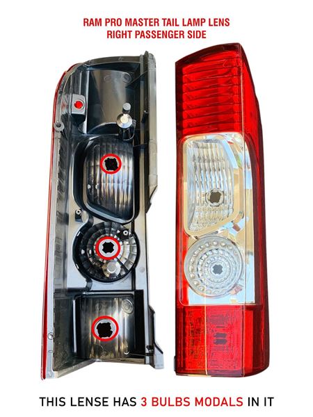 New Ram ProMaster Tail Light Lamp Lens Assembly Right Passenger Side 2014 To 2018 