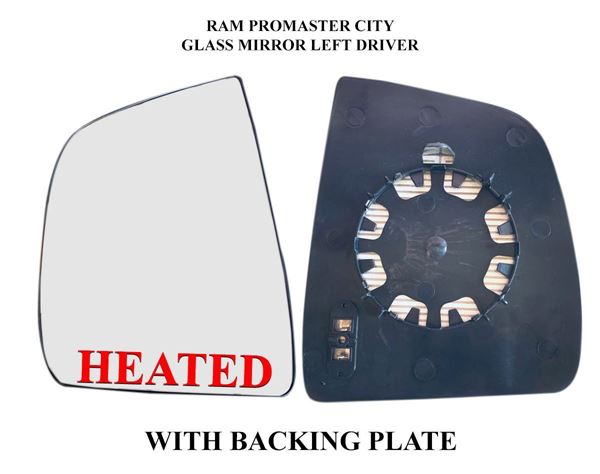 Ram ProMaster City Mirror Glass Assembly Heated With Back Left Driver Side 2015 To 2019