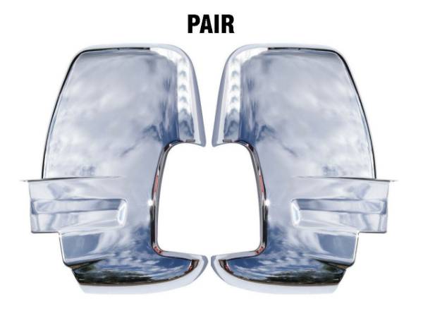 Ford Transit 150 250 350 Door Mirror Cover Chrome Adhesive Left Driver and Right Passenger Side Pair 2014 To 2018 