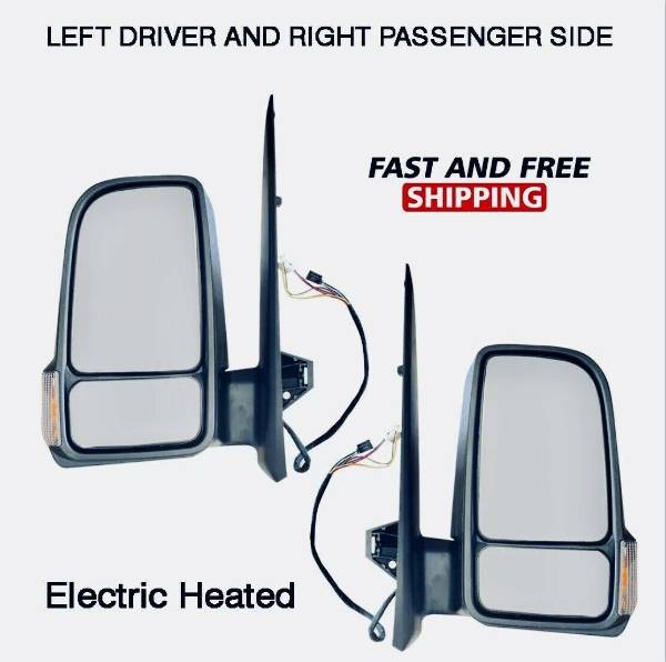 Mercedes Sprinter Mirror Short Arm Electric Heated Left Driver and Right Passenger Side Pair 2019 To 2020