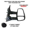 Picture of Ford Transit 250 350 Long Arm Mirror Electric Heated 8 Wires With Blinker Right Passenger Side 2014 To 2019