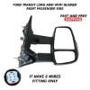 Ford Transit 250 350 Long Arm Mirror Electric Heated 6 Wires With Blinker Left Driver and Right Passenger Side 2014 To 2019