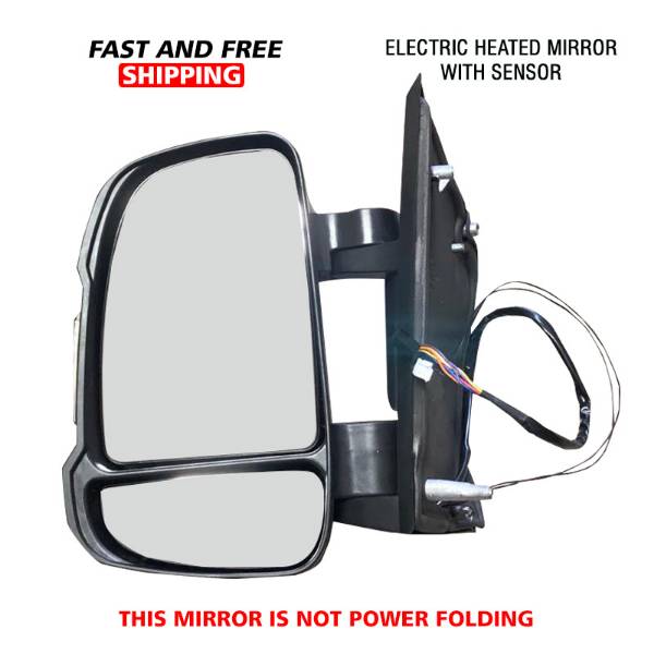 Dodge Ram Promaster 2500 3500 Mirror Short Arm Heated With Sensor Left Driver Side 2014 To 2019