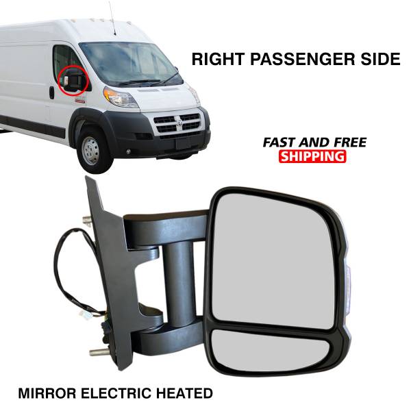 Dodge Ram Promaster Mirror Long Arm Electric Heated Right Passenger Side 2017 To 2021