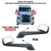 Freightliner Cascadia Hood Mirror Chrome Heated Left Driver and Right Passenger Side 2017 To 2020