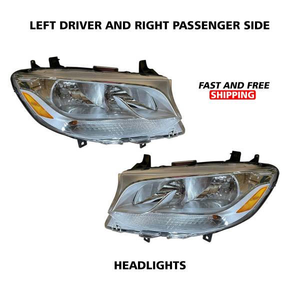 Mercedes Benz Sprinter Headlight Lamp Replacement Left Driver and Right Passenger Side 2019 To 2020