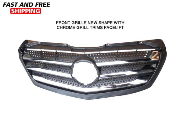 Mercedes Benz Sprinter Front Grille With Chrome Strips Facelift Set 2014 To 2018