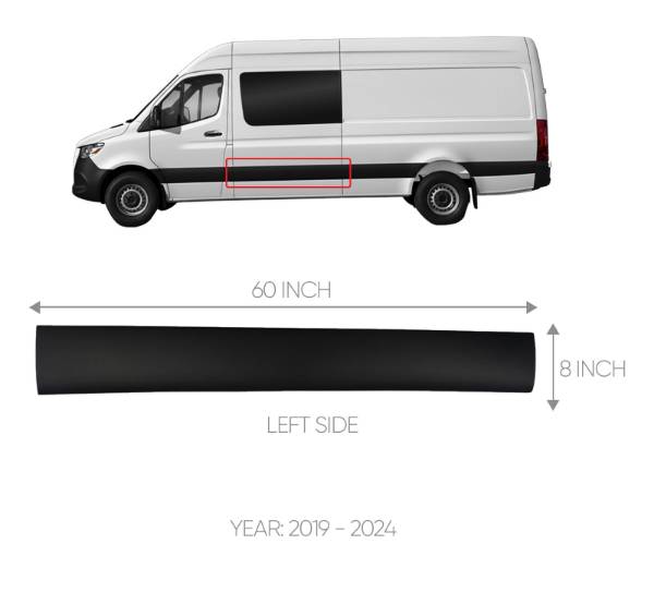 MERCEDES SPRINTER W907 SLIDING DOOR TRIM MOLDING COVER LEFT DRIVER SIDE 2019 TO 2024
