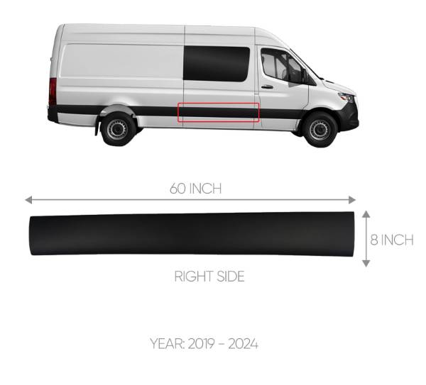 MERCEDES SPRINTER W907 SLIDING DOOR TRIM MOLDING COVER RIGHT PASSENGER SIDE 2019 TO 2024