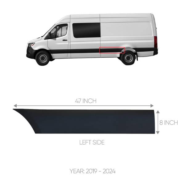 MERCEDES SPRINTER W907 REAR TRIM MOLDING COVER LEFT DRIVER SIDE 2019 TO 2024