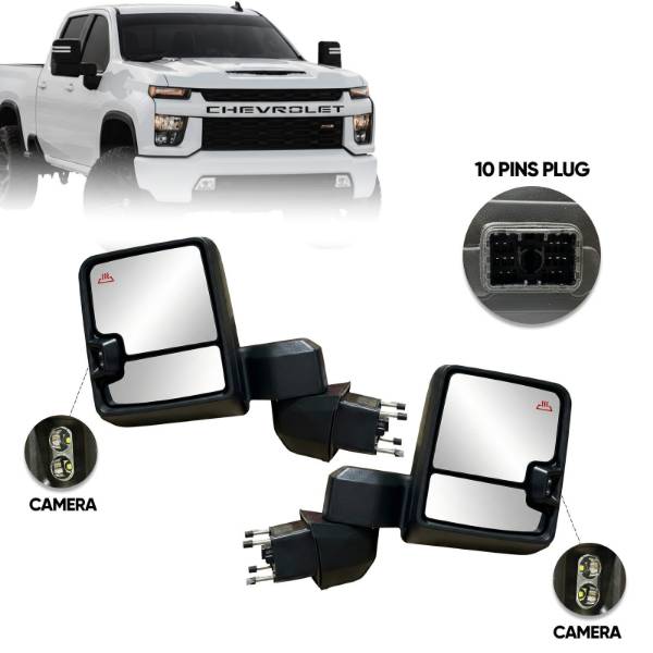 CHEVROLET SILVERADO GMC SIERRA BLACK TOW MIRROR LEFT DRIVER AND RIGHT PASSENGER SIDE 2019 TO 2024