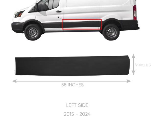 FORD TRANSIT SLIDING DOOR TRIM MOLDING COVER LEFT DRIVER 2015 TO 2024