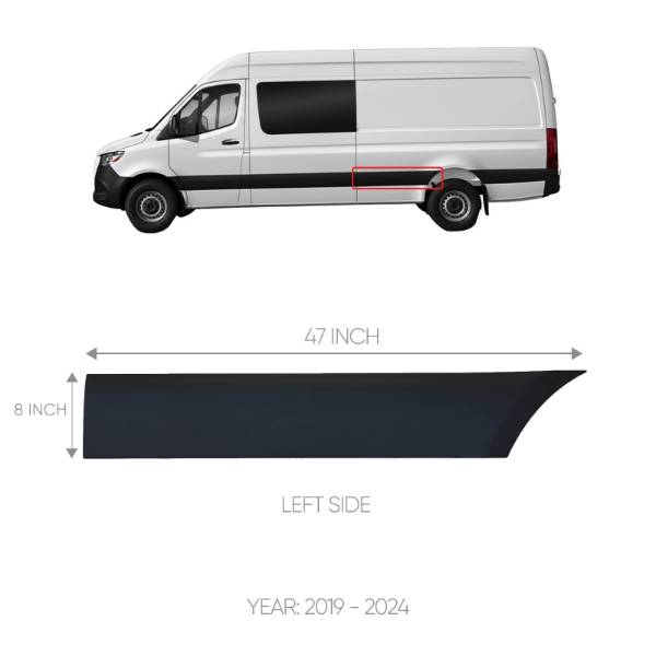 MERCEDES SPRINTER W907 REAR TRIM MOLDING COVER LEFT DRIVER SIDE 2019 TO 2024