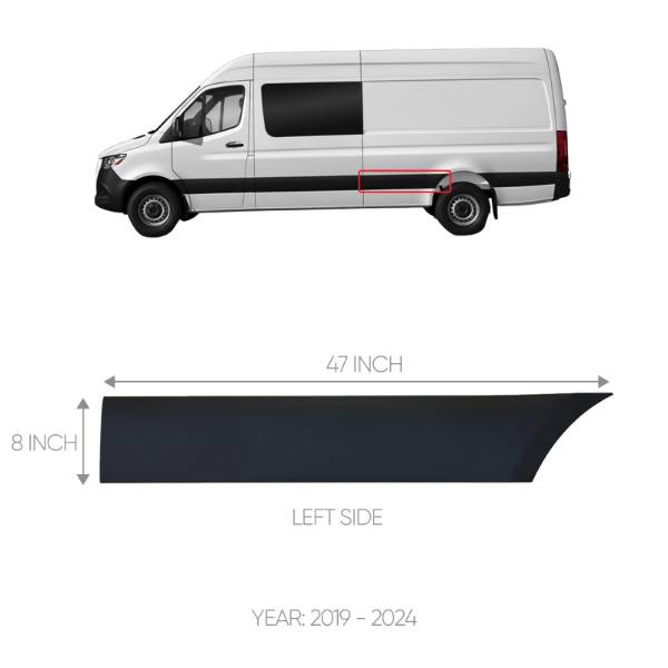 MERCEDES SPRINTER W907 REAR TRIM MOLDING COVER LEFT DRIVER SIDE 2019 TO 2024